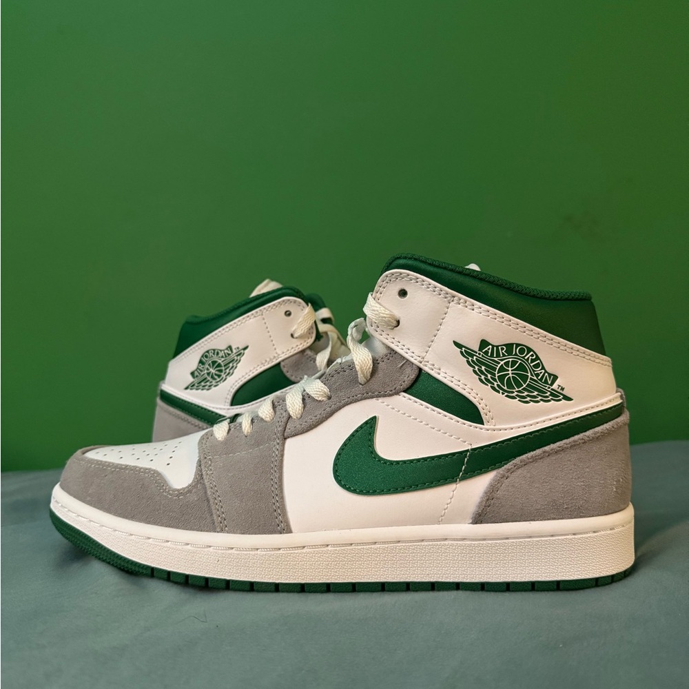 Jordan 1 mid grey green size 9